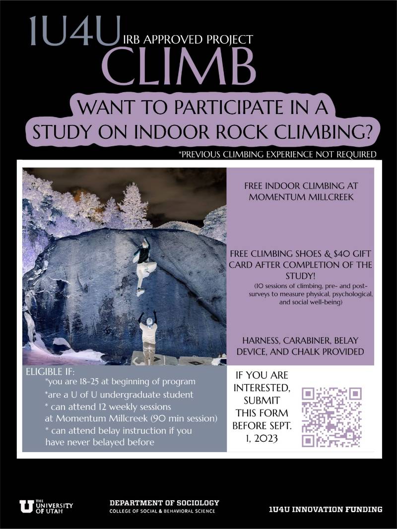 1U4U IRB Approved Project Climb- Deadline is now Sept 10, 2023