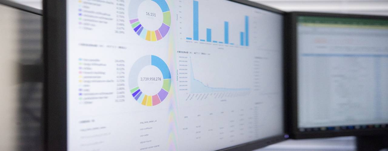 computer screen with data analysis