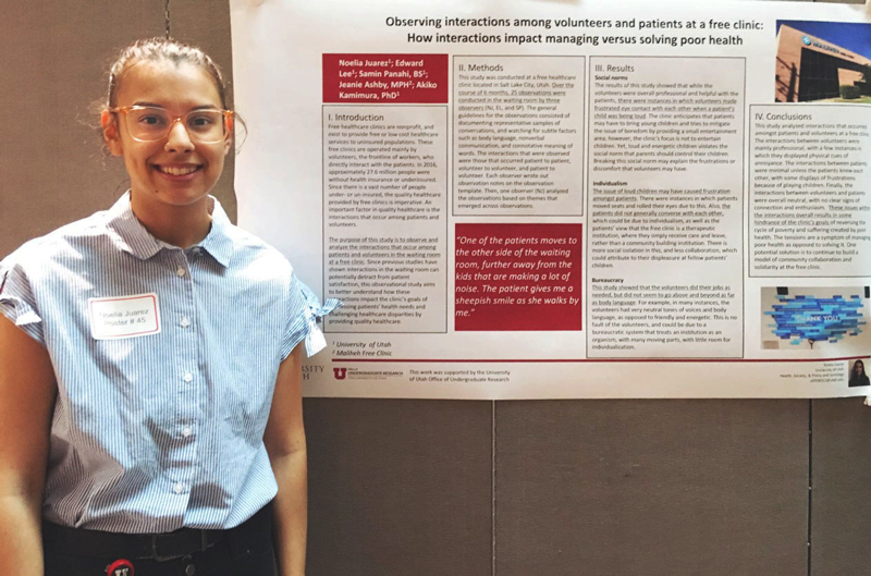 noelia juarez with her research poster